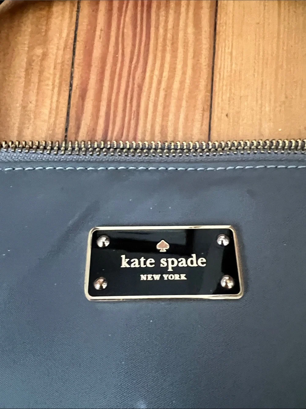 kate spade slate gray nylon laptop brief with detachable strap
